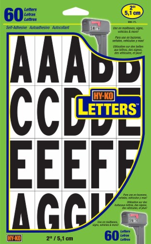 Hy-Ko Letters™ - Black/White - 60 Pack Perspective: front