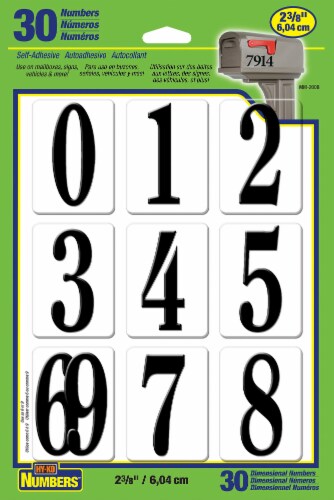 Hy-Ko Self-Adhesive Numbers - 30 Pack Perspective: front