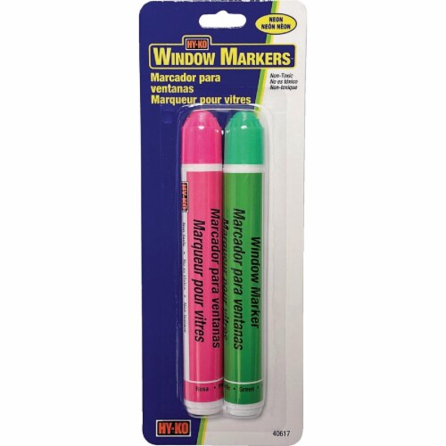 Hy-Ko Neon Window Markers - Pink/Green Perspective: front