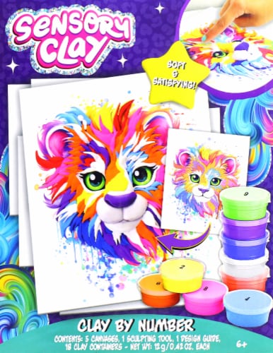 Tara Toy Sensory Clay By Number Kit - Lion Perspective: front