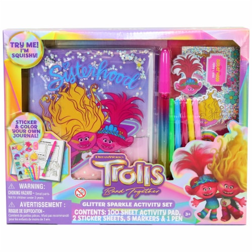 DreamWorks Trolls Band Together Glitter Sparkle Activity Set Perspective: front