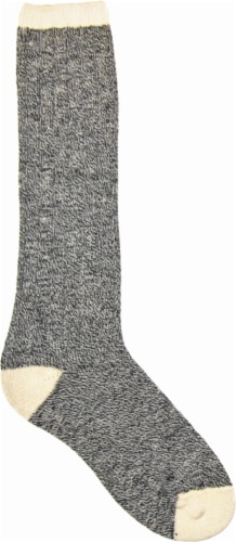 Amelia's Organic Legwear Women's Marled Body Knee-High Socks with Natural Tipping - Black Perspective: front