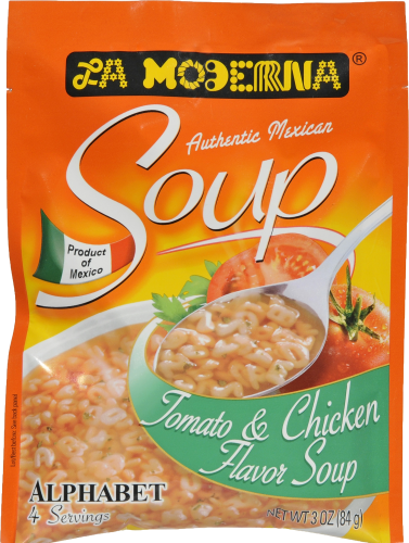 La Moderna Alphabet Soup Perspective: front