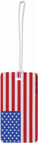 Lewis N. Clark American Flag Luggage Tag - Americana - 4.25 x 2.25 Inch Perspective: front