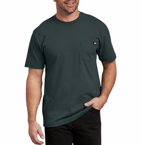 Dickies Men’s Heavyweight Short Sleeve T-Shirt - Hunter Green Perspective: front