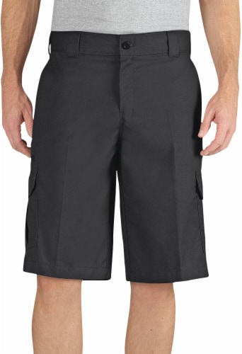 Dickies® Men's Flex 13-inch Relaxed Fit Cargo Short - Black Perspective: front