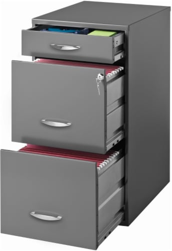 Hirsh Space Solutions 3-Drawer File Organizer - Charcoal Perspective: front