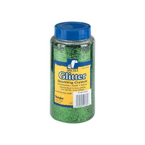 Spectra Glitter, 0.04 Hexagon Crystals, Green, 16 oz Shaker-Top Jar