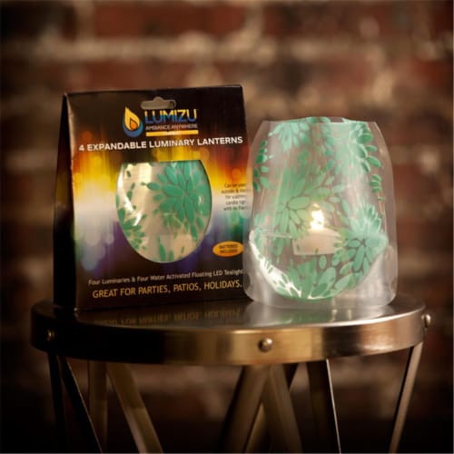 Modgy LUM3006 Lumizu Expandable Luminary Lantern Lila Teal Perspective: front