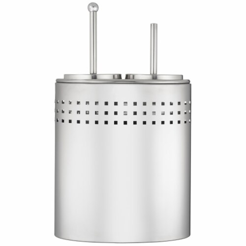 Toilet Brush and Plunger Set Toilet Plunger Toilet Brush Combo Chrome Perspective: front