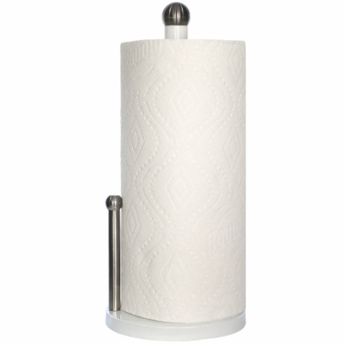 Blue Donuts Enamel Coated Steel Paper Towel Holder (White) Perspective: front