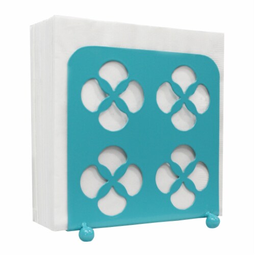 Home Basics Napkin Holder Trinity - Turquoise Perspective: front