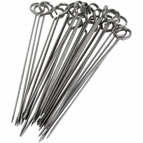 8 inch BBQ Skewers Set of 24, Used for Barbecuing MeatStainless Steel, Barbeque Accessories Perspective: front