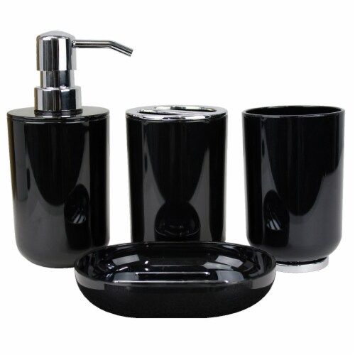 Mercer41 Bathroom Accessory 4 Piece Set, Complete Vanity Countertop Accessory Se