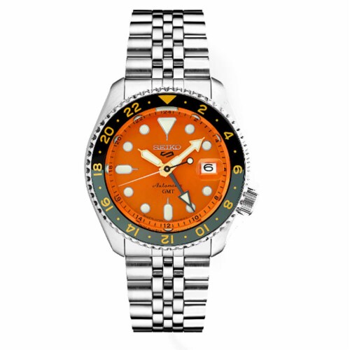 Seiko SSK005 5 Mens SKX GMT Series Sports Watch Stainless Steel Orange Dial 1 Fred Meyer