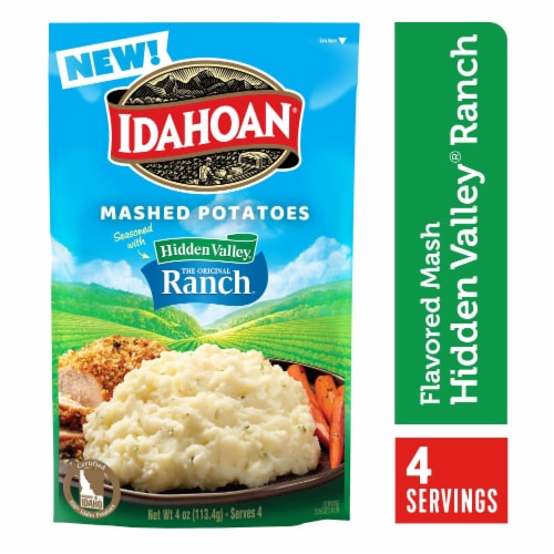 Idahoan Mashed Potatoes Seasoned with Hidden Valley Original Ranch Perspective: front