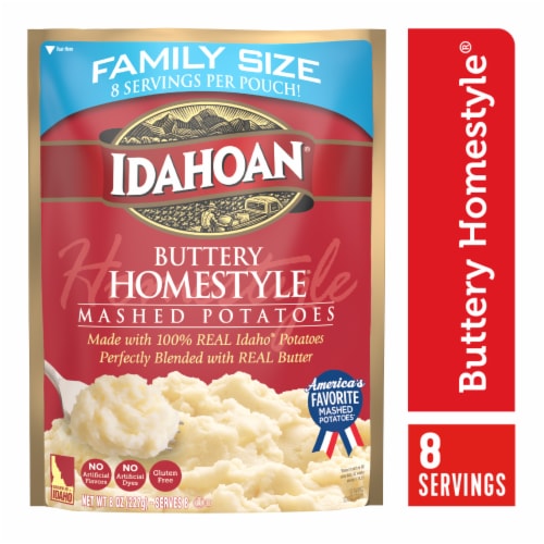 Idahoan Buttery Homestyle Mashed Potatoes Family Size Perspective: front