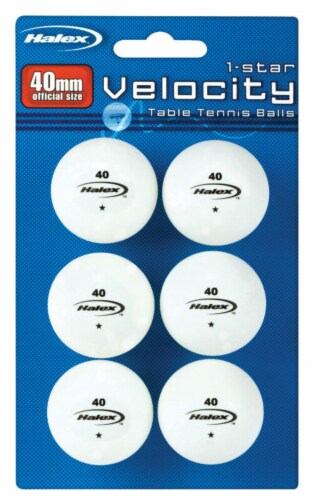 Halex® Cyclone 40mm 1 Star Table Tennis Balls White Perspective: front