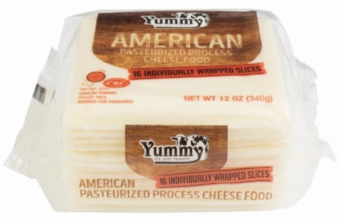 Yummy White American Cheese Slices Perspective: front
