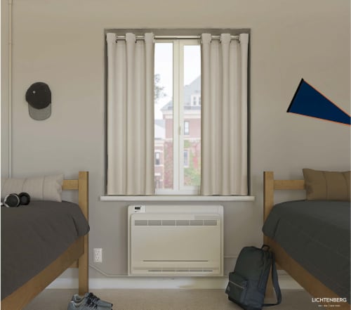 Sun Zero Blackout Curtain Pair with Rod - White Perspective: front