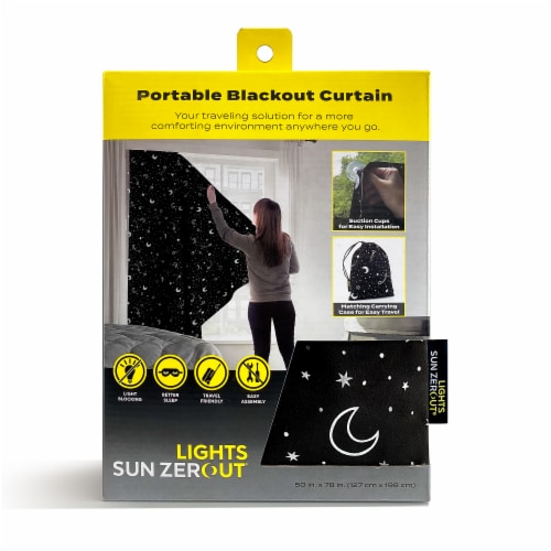 Sun Zero Lights Out® Stars Curtain - Black Perspective: front