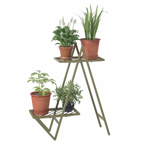 Wallflower Plant Stand, Olive Green Perspective: front