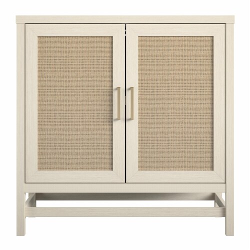 Ameriwood Home Lennon 2 Door Storage Cabinet Ivory Oak and Faux
