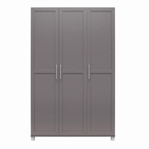 Camberly Framed 3 Door Wardrobe, Graphite Gray Perspective: front