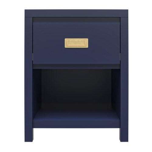 Little Seeds Monarch Hill Haven Kids' 1 Drawer Nightstand, Navy with Gold Drawer Pull Perspective: front