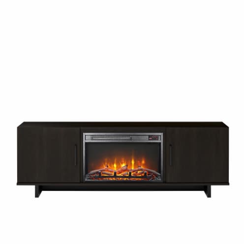 Espresso tv stand with fireplace deals