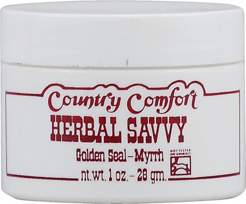 Country Comfort Herbal Savvy Golden Seal & Myrrh Gum Powder Ointment Perspective: front