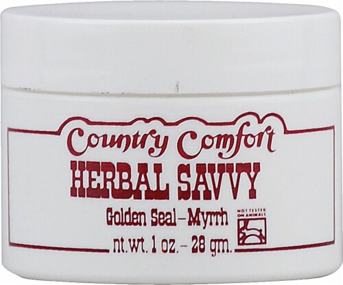 Country Comfort Herbal Savvy Golden Seal & Myrrh Gum Powder Ointment Perspective: front