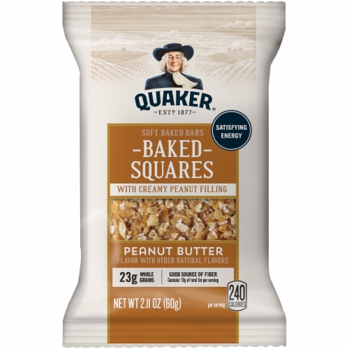 Quaker Chewy Baked Squares Peanut Butter Granola Bars Perspective: front