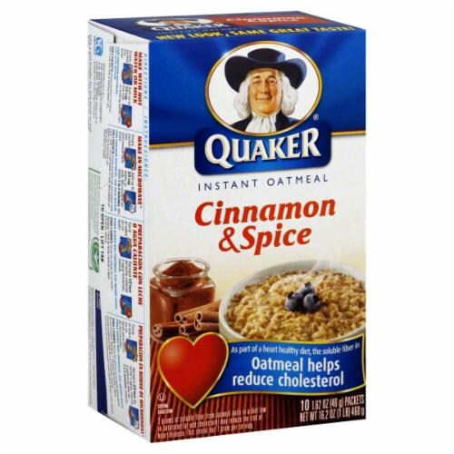 Quaker Cinnamon & Spice Instant Oatmeal Perspective: front