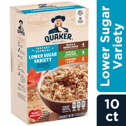 Quaker® Lower Sugar Variety Pack Instant Oatmeal Perspective: front