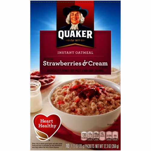 Quaker Strawberries and Cream Instant Oatmeal Breakfast Cereal Variety ...