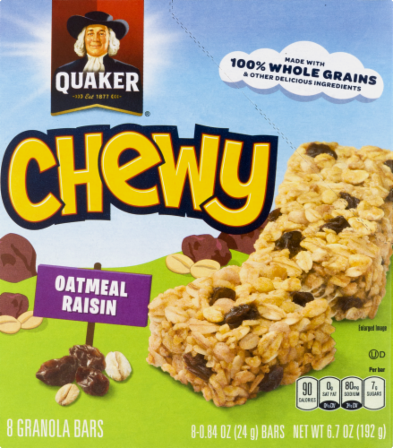 Quaker Chewy Oatmeal Raisin Granola Bars Perspective: front