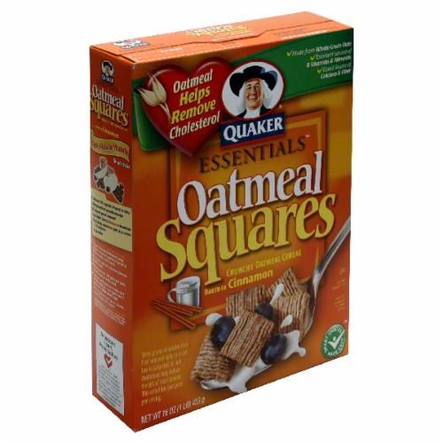Quaker Oatmeal Squares Cinnamon Cereal Perspective: front