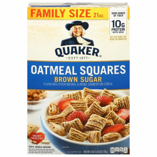 Quaker® Brown Sugar Oatmeal Squares Cereal Perspective: front