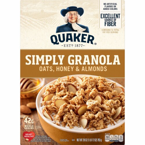 Quaker® Simply Granola Oats Honey and Almonds Breakfast Cereal Perspective: front