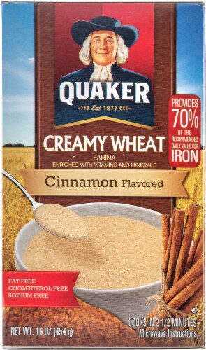 Quaker™ Creamy Wheat Cinnamon Farina Perspective: front