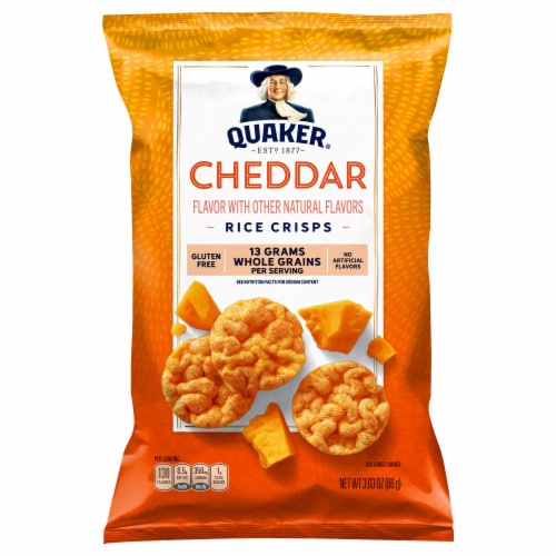 Quaker® Rice Crisps Cheddar Cheese Chips Perspective: front
