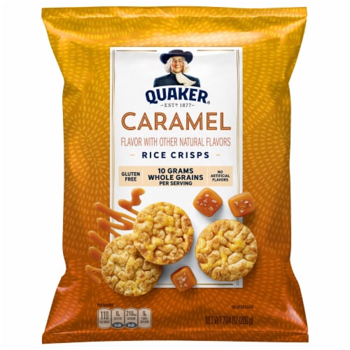 Quaker Rice Cakes Caramel Corn Flavor Snacks Big Bag Perspective: front