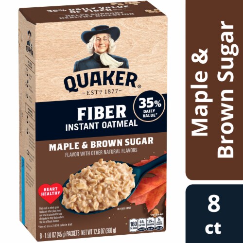 Quaker® Maple & Brown Sugar Fiber Instant Oatmeal Perspective: front