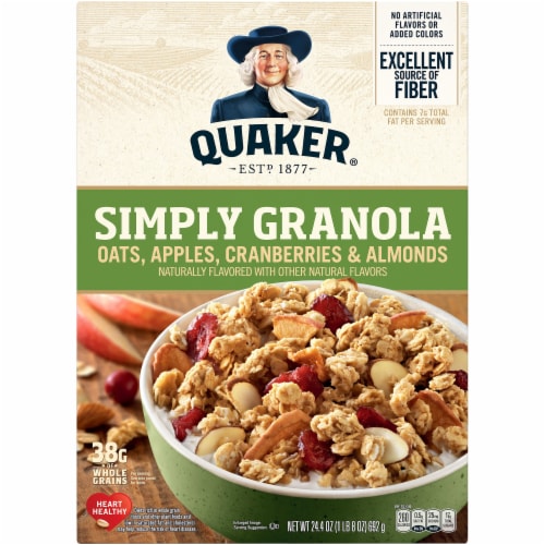 Quaker® Simply Oats Apples Cranberries & Almonds Granola Perspective: front