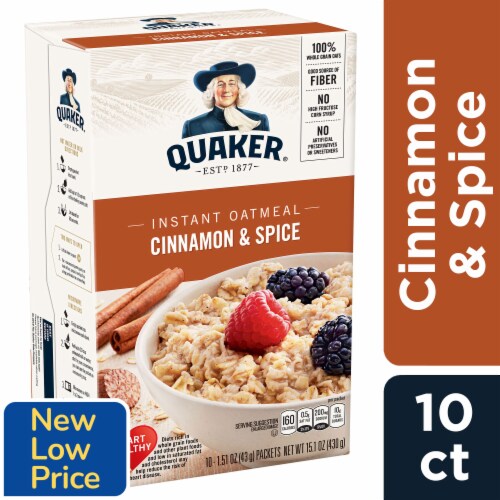 Quaker® Cinnamon & Spice Instant Oatmeal Perspective: front
