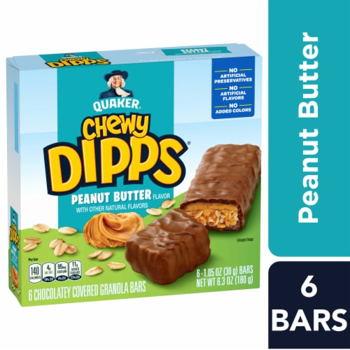 Quaker Chewy Dipps Peanut Butter Granola Bars Perspective: front