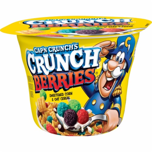 Cap'N Crunch Breakfast Cereal Crunchberries® Flavor Corn & Oat Cereal Cup Perspective: front