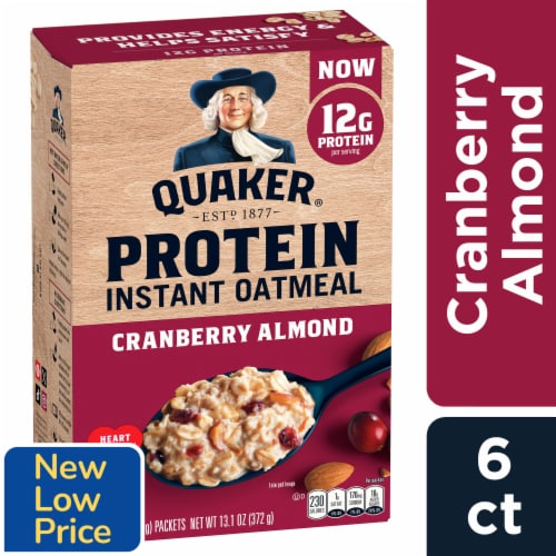 Quaker® Cranberry Almond Protein Instant Oatmeal Perspective: front