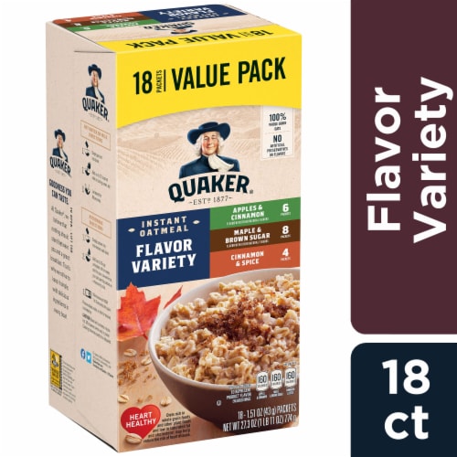 Quaker Cinnamon & Spice Instant Oatmeal, 1.51 oz, 8 count